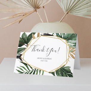 Greenery Tropical Bröllop Tack Kort