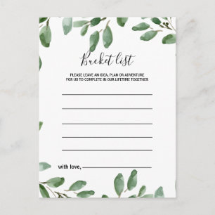 Greenery Tropical Eucalyptus Bucket List Cards Vykort