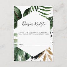 Greenery Tropical Geometric Diaper Raffle