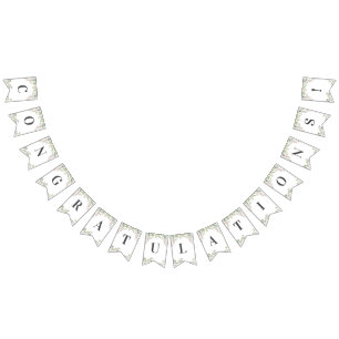 Greenery Vår Rosa Flowers Bunting Flagga