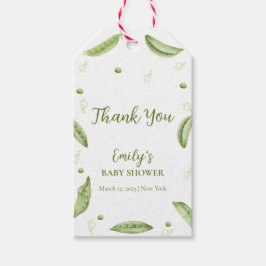 Greenery Veggie Sweet Pea in Pod Baby Shower Presentetikett