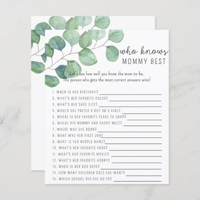 Greenery - Vem vet vilken mamma som spelar bäst (Fram/baksida)