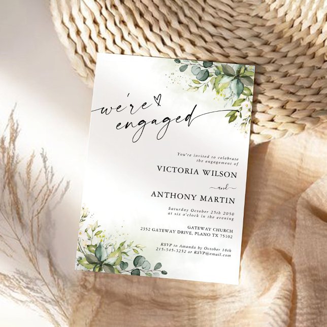 Greenery Vi är engagerade i inbjudan (Skapare uppladdad)