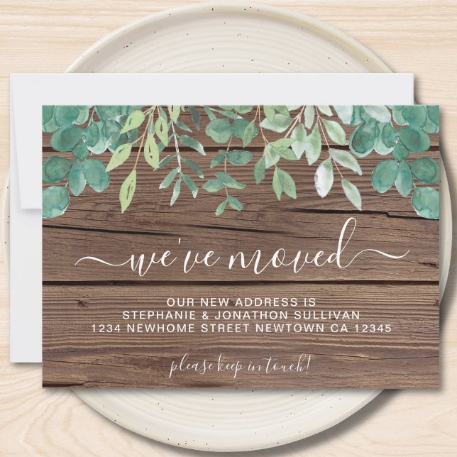 Greenery Vi har flyttat Barn Wood Meddelande (Skapare uppladdad)