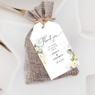 Greenery Vit ros Bröllop Gift Märkre Presentetikett