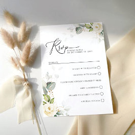 Greenery Vit ros Bröllop OSA Card Kort
