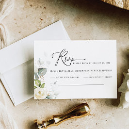 Greenery Vit ros Bröllop OSA Card Kort