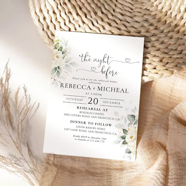 Greenery Vit ros natten före inbjudan (Skapare uppladdad)