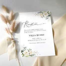 Greenery Vit ros Wedding Reception Tilläggskort