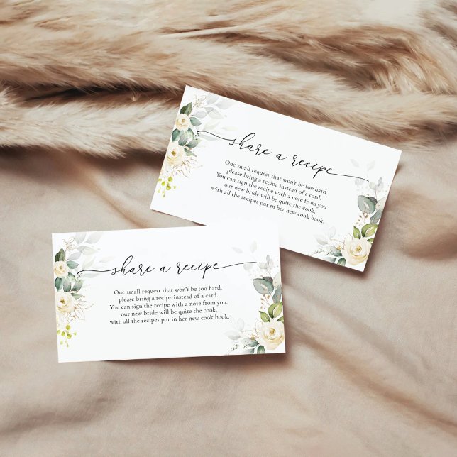 Greenery Vita Rosor Bröllopsdusch Receptförfrågan Tilläggskort (Skapare uppladdad)