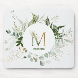 Greenery Wandei Monogram Brev M Mouse Pad Musmatta