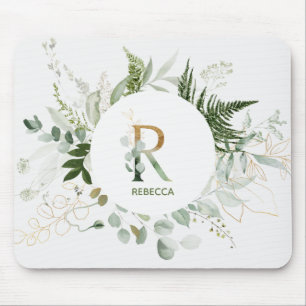 Greenery Wandei Monogram Brev R Mouse Pad Musmatta