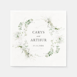 Greenery WandeModern Bröllop Pappersservett