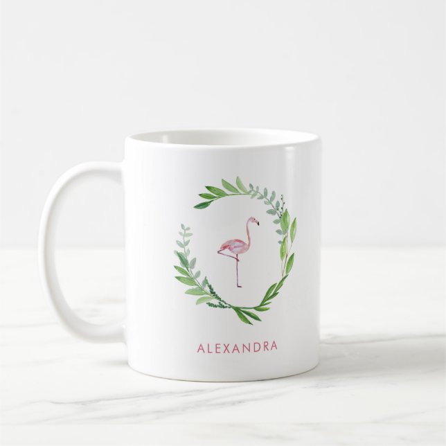 Greenery Wandey | Rosa Flamingo Kaffemugg (Vänster)