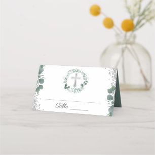 Greenery Wandey Silver Glitter Första kommissionen Placeringskort