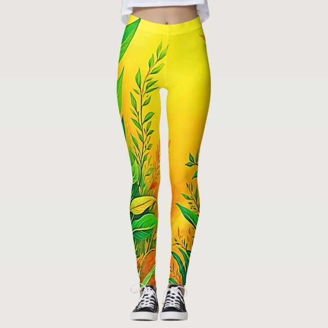 Greenery Warm Glow Art Leggings (Framsida)