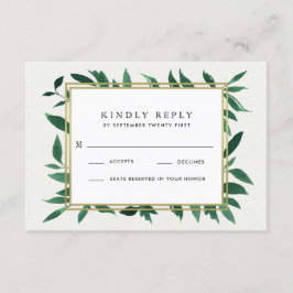 Greenery Watercolor Botanical Bröllops OSA Cards