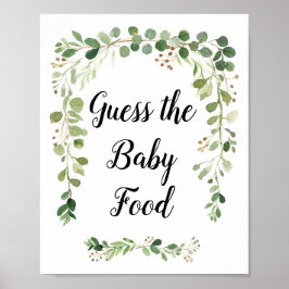 Greenery Watercolor Gissa Baby Food Poster