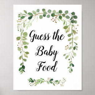 Greenery Watercolor Gissa Baby Food Poster