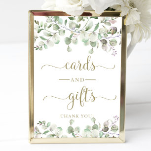 Greenery Watercolor-kort och presentkort skylt