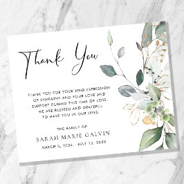 Greenery Watercolor Memorial Funeral Tack