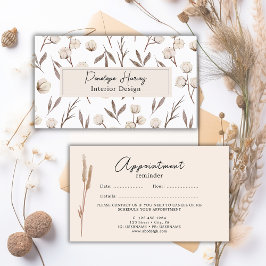 Greenery Watercolor Modern Rosa-avtalskort Visitkort