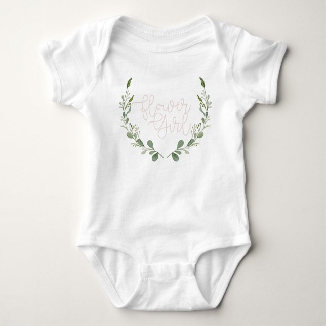 Greenery Watercolor Wandan | Flower Girl T Shirt (Framsida)