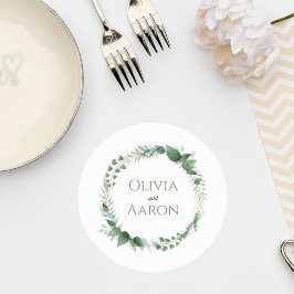 Greenery Wedding Coaster Underlägg Papper Rund
