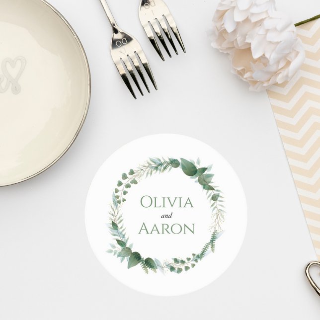 Greenery Wedding Coaster Underlägg Papper Rund (Skapare uppladdad)