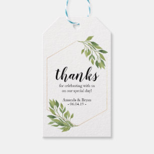 Greenery Wedding Favor Gift Märkre botaniskt Presentetikett