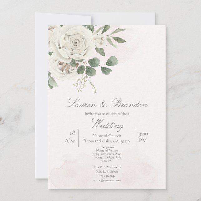 Greenery Wedding-inbjudan Inbjudningar (Framsida)