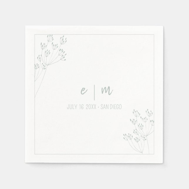 Greenery Wedding Pappersservett (Framsidan)