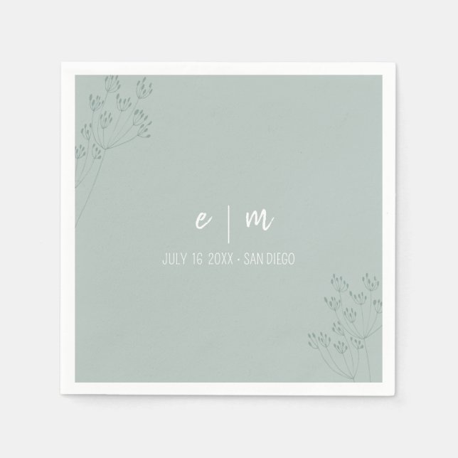 Greenery Wedding Pappersservett (Framsidan)