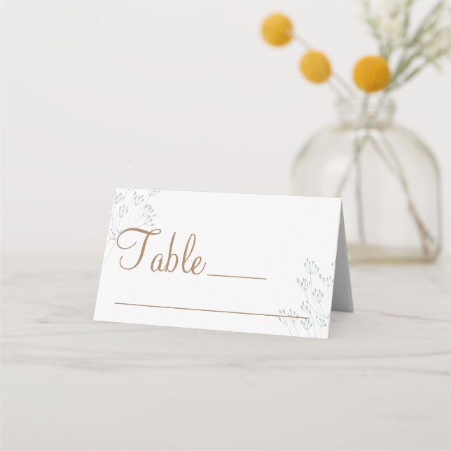 Greenery Wedding Place Card Placeringskort (Framsida)