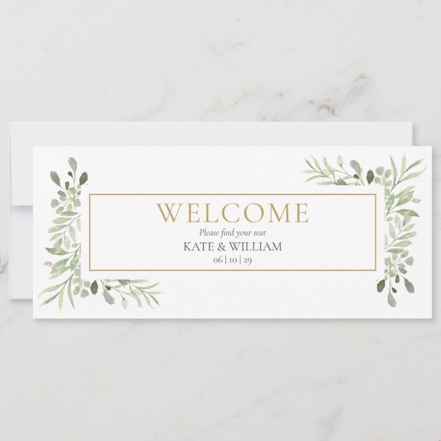 Greenery Welcome Header Hanging Seing Chart (Framsida)