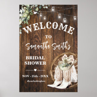 Greenery Western Welcome Cowgirl Möhippa Poster