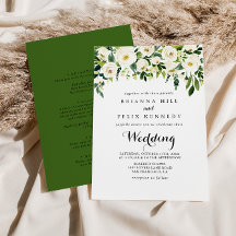 Greenery White Autumn Blommigt Front & Back Bröllo