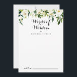 Greenery White Blommigt Bröllop Ord Wisdom Rådkort<br><div class="desc">Detta grönt vita blommigt bröllop ord med visdomskort är perfekt för ett rustiskt bröllop. Konstruktionen har vattenfärgade vita peonier med elegant med gröntens löv. De här korten är perfekter för bröllop,  möhippa,  babydusch,  studentfest och mycket mer. Anpassa korten med namn från bruden och brudgummen,  blivande föräldrar eller student.</div>