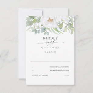 Greenery White Blommigt Bröllop OSA Kort
