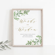 Greenery White Blommigt Studenten Ord Wisdom
