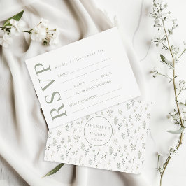 Greenery White Flower Rustic Bröllops OSA Cards Kort