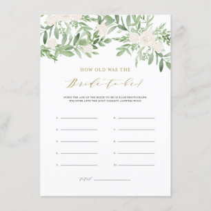Greenery White Flowers Hur gammal var Bride to be? Tilläggskort