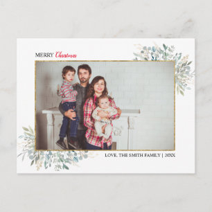 Greenery Winter jul Photo Collage Helgdag Vykort