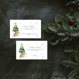 Greenery Winter Snowman Diaper Raffle Baby Shower Tilläggskort