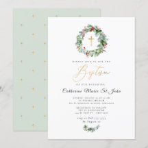 Greenery Winter Wandan Faux Guld Baptism