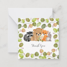 Greenery Woodland Animal Notecards Anteckningskort