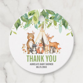 Greenery Woodland Animals Baby Shower Tack Gåvor Etiketter