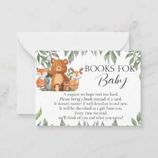 Greenery Woodland Animals Bokar för Baby Anteckningskort