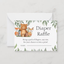 Greenery Woodland Animals Diaper Raffle