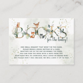 Greenery Woodland Baby Shower Bokar för Baby Tilläggskort